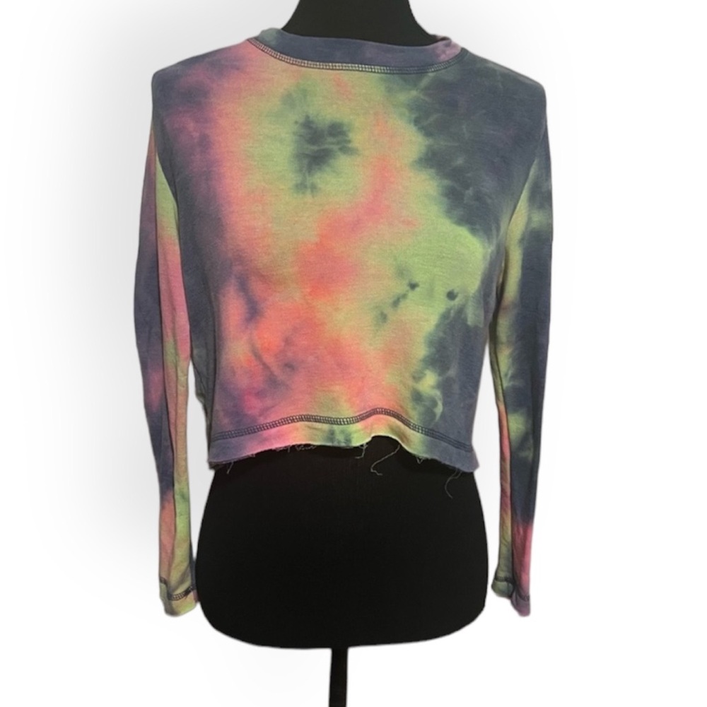 Happy Days Womens Cropped Tye Dye Sweater Size Small